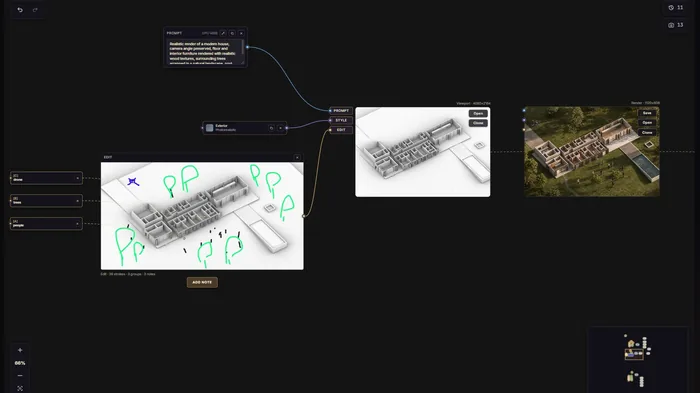 AI rendering applied to a Rhino viewport
