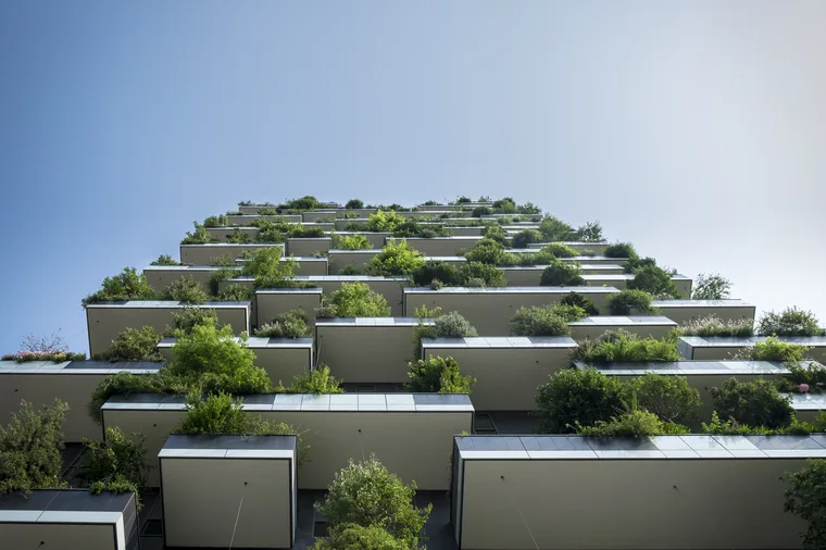 Bosco Verticale vertical forest towers in Milan, Italy