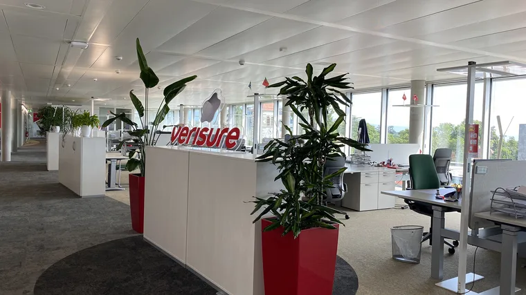 Modern open-plan office with workstations