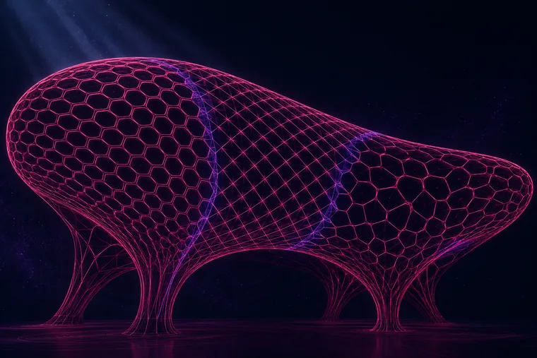 Parametric architectural canopy with hexagonal panels demonstrating Grasshopper plugin ecosystem