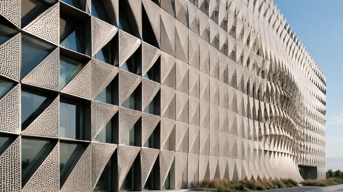 Parametric facade system generated with Grasshopper