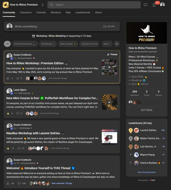 How to Rhino Premium community on Skool