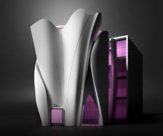 Dior store facade modeled in Rhino