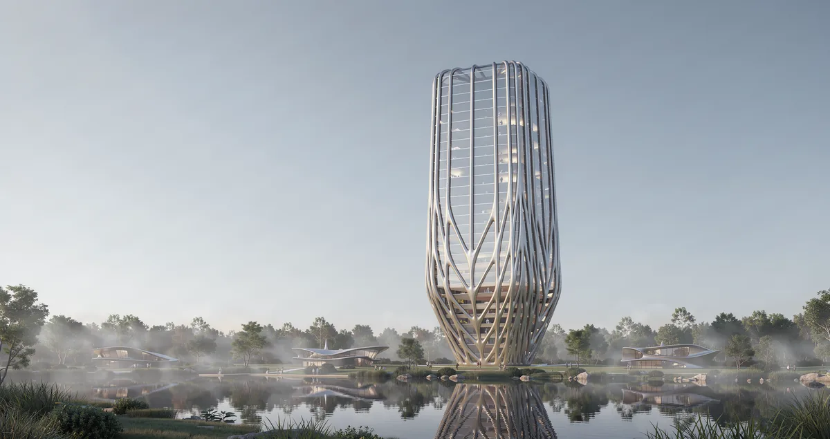 The tower in fog