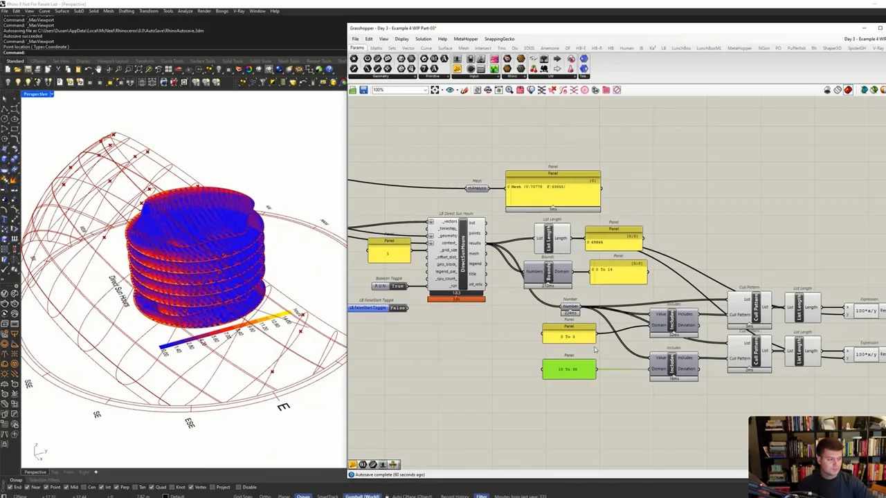 Galapagos multi-objective optimization in Grasshopper