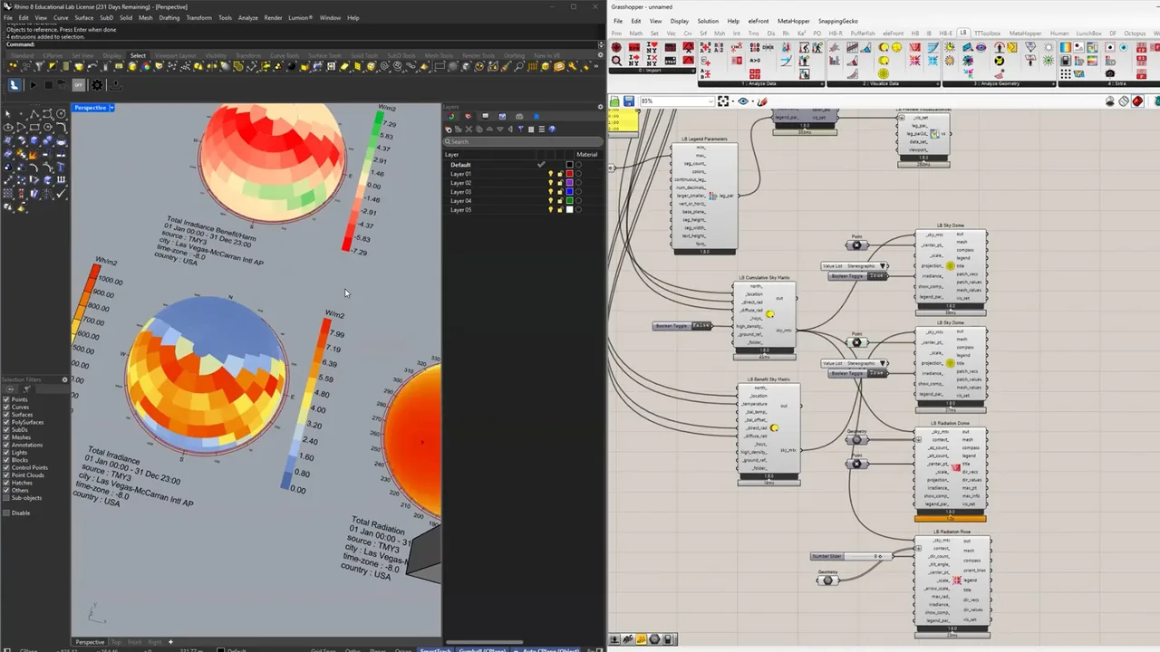 Ladybug and Honeybee daylight and climate simulation