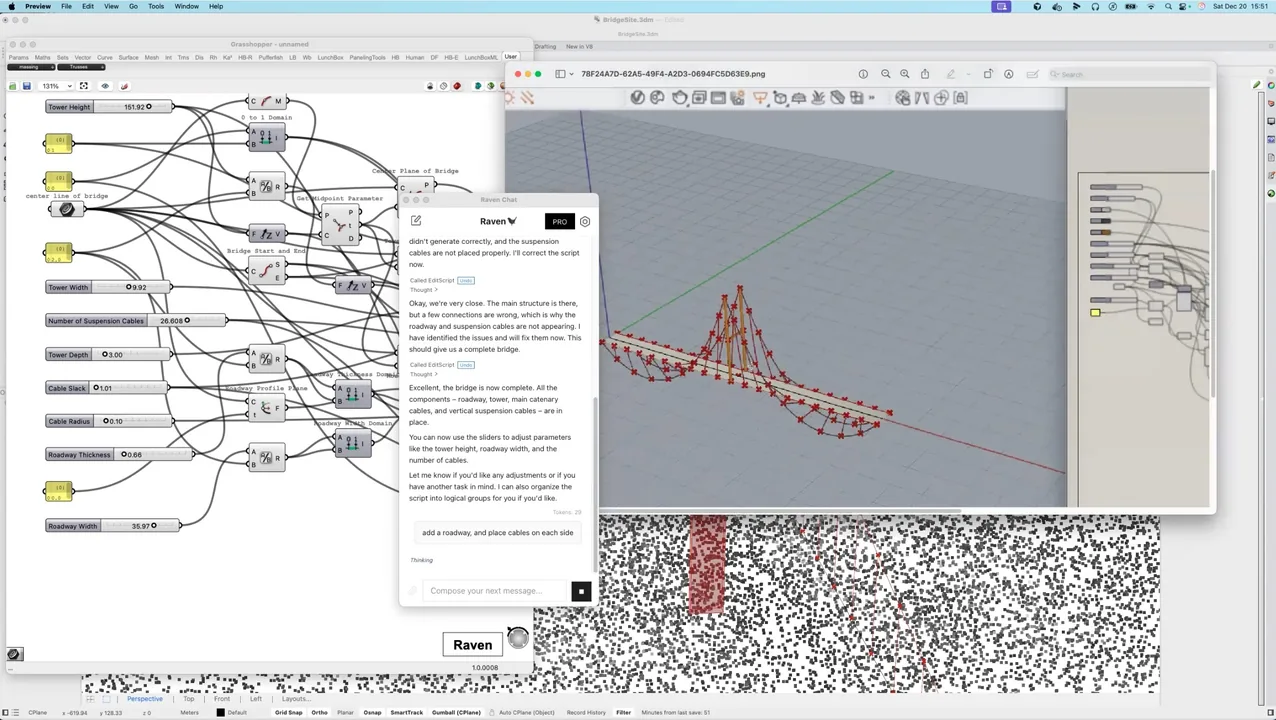 Raven AI plugin inside Grasshopper