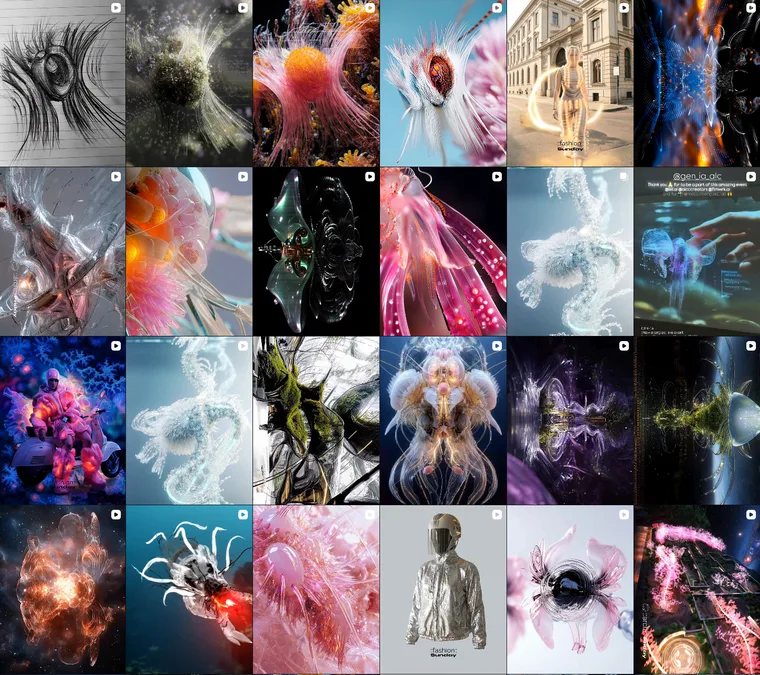Synthetic Realities with Houdini visual outputs by Denisa Durica