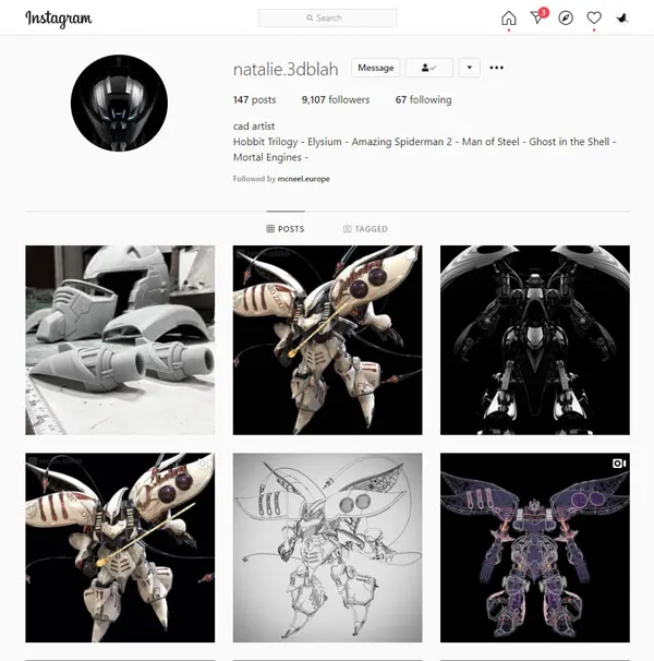 Natalie Stevens's Instagram Page