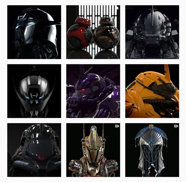 Images of CAD models based on Japanese toy robots