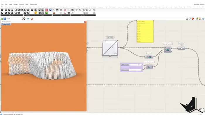 Parametric brick wall - Curve Attractor