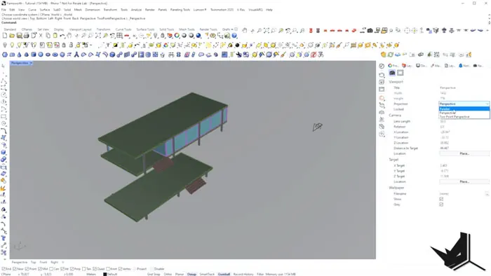 Clay Axonometric Diagram With Rhino - Parallel Projection Mode