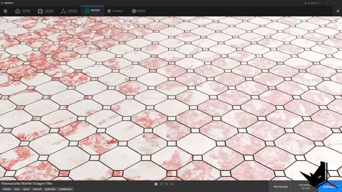 Substance Materials in Rhino3D - Marble Tiles
