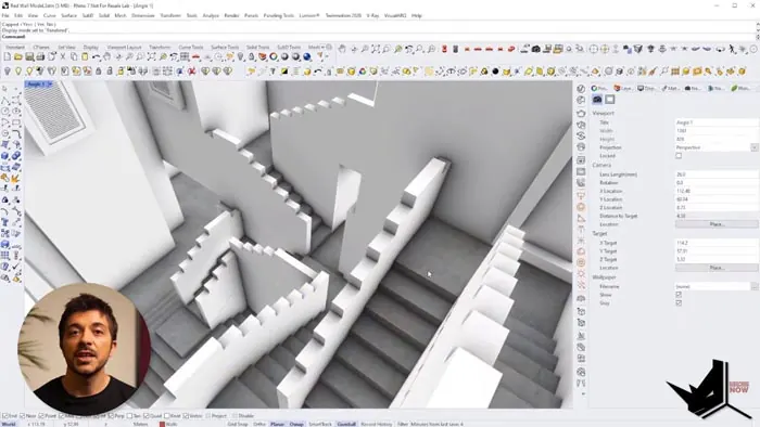 La Muraja Roha stairs in Rhino 3D and VRay
