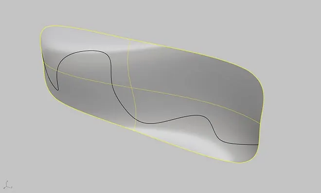 Curve on Surface - Rhino 3D Modeling
