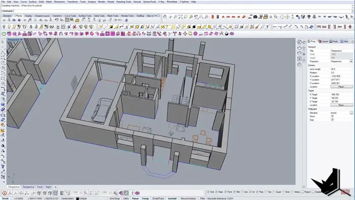 House from CAD Drawings - Modeling Walls