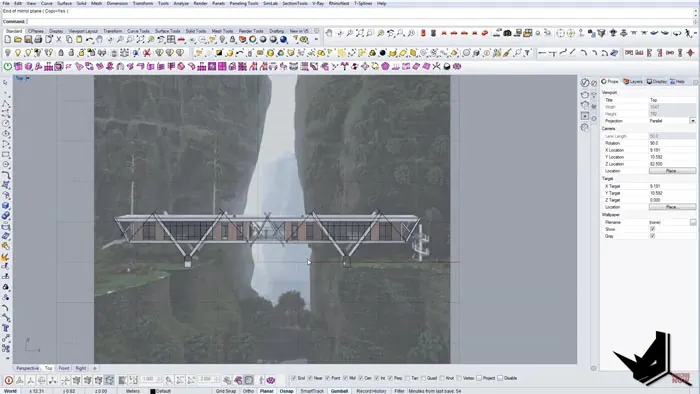 Laid out 2D structure over original photo