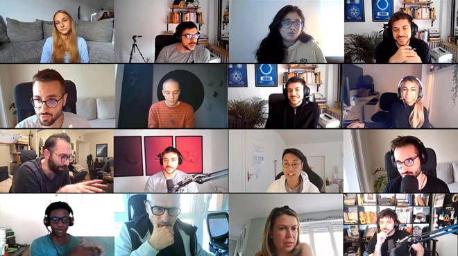 Students on a live Zoom presentation call