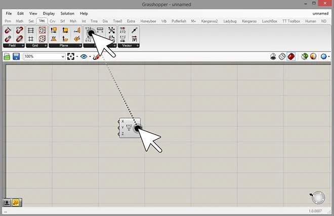 Grasshopper Tutorial - Placing Components Second Option
